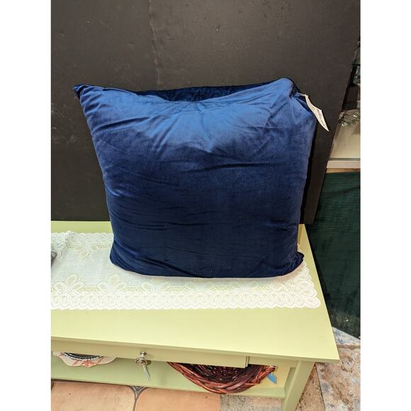 Martha Stewart Collection Velvet Square Decorative Pillow Navy European NEW - Picture 3 of 5